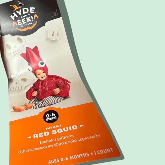 NWT Infant Red Squid Halloween Costume Target Hyde And Eek Size 0-6 Months - Picture 5 of 11